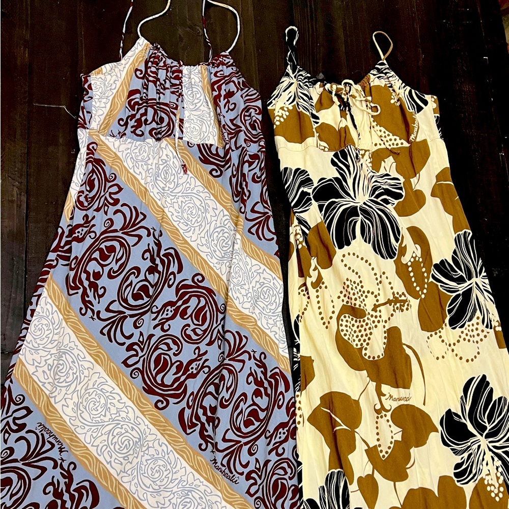 Lot of 2 Vintage White Tag Long Manuheali’i Dresses